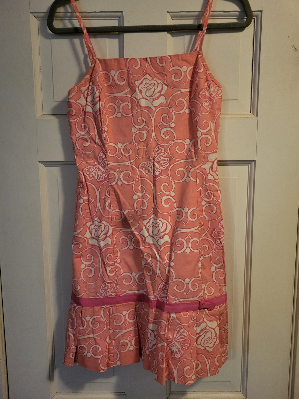 Lilly Pulitzer Coral Pink Floral Spaghetti-Strap Mini Dress